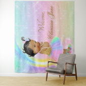 Regenboog Baby shower Achtergrond Banner Afrikaans Wandkleed (In situ)