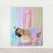 Regenboog Baby shower Achtergrond Banner Afrikaans Wandkleed (Voorkant)
