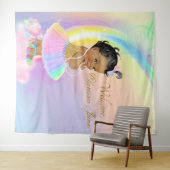 Regenboog Baby shower Achtergrond Banner Afrikaans Wandkleed (In Situ (horizontaal))