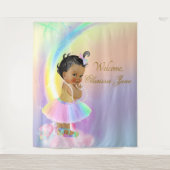 Regenboog Baby shower Achtergrond Banner Afrikaans Wandkleed (Voorkant)