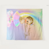 Regenboog Baby Shower Achtergrond Banner Blond Mei Wandkleed (Voorkant (horizontaal))