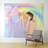Regenboog baby shower achtergrond banner bruine me wandkleed (In Situ (horizontaal))