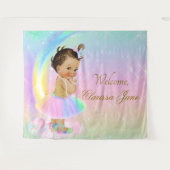 Regenboog Baby shower Achtergrond Banner Etnisch M Wandkleed (Voorkant (horizontaal))