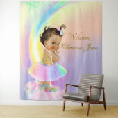 Regenboog Baby Shower Achtergrond Banner Etnische  Wandkleed (In situ)