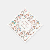 Regenboog Baby shower Boho Blush Roze Blauw Servet (Hoek)