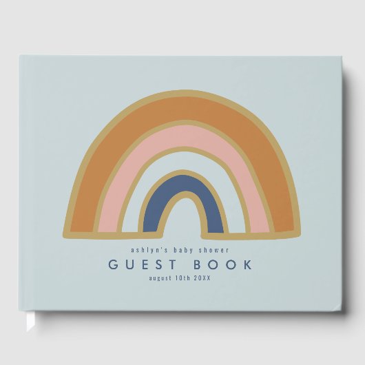  regenboog Baby shower Gastenboek (Voorkant)
