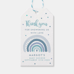 Regenboog Baby shower gedempte pastel regenboog gu Cadeaulabel