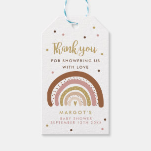 Regenboog Baby shower gedempte pastel regenboog gu Cadeaulabel
