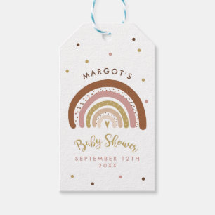 Regenboog Baby shower gedempte pastel regenboog gu Cadeaulabel