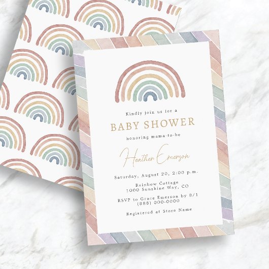 Regenboog Baby Shower Kaart