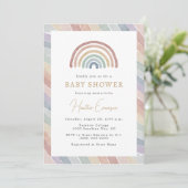 Regenboog Baby Shower Kaart (Staand voorkant)