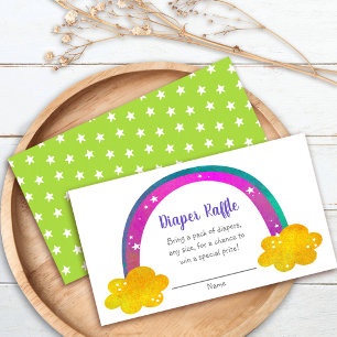 Regenboog Baby Shower Luier Raffle Boho Modern Sch Informatiekaartje