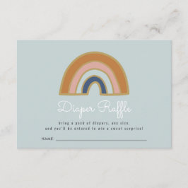  Regenboog Baby shower Luier Raffle Informatiekaartje