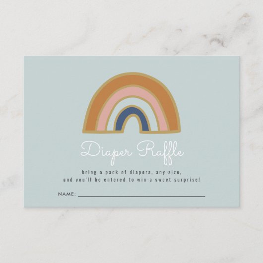  Regenboog Baby shower Luier Raffle Informatiekaartje (Voorkant)