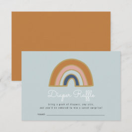 Regenboog Baby shower Luier Raffle Informatiekaartje