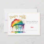 Regenboog Baby shower Luier Raffle Kaart (Voorkant)