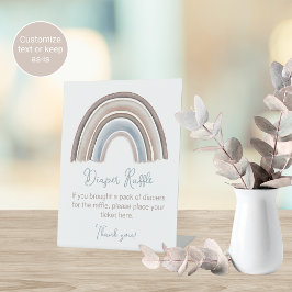 Regenboog Baby Shower Luier Raffle Tafelbord Reclamebord Met Voetstuk