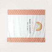 Regenboog Baby Shower Mooie Aangepaste Achtergrond Wandkleed (Voorkant (horizontaal))