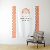 Regenboog Baby Shower Mooie Aangepaste Achtergrond Wandkleed (In situ)