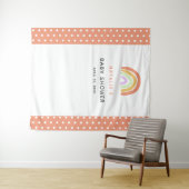 Regenboog Baby Shower Mooie Aangepaste Achtergrond Wandkleed (In Situ (horizontaal))