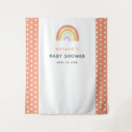 Regenboog Baby Shower Mooie Aangepaste Achtergrond Wandkleed