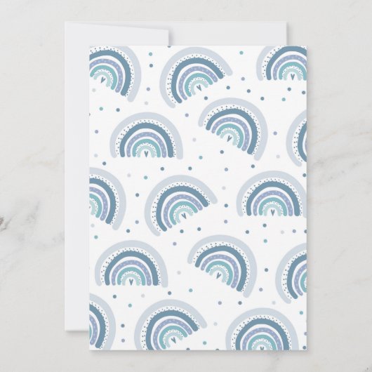 Regenboog Baby shower nodigen gedempte pastel rege Kaart (Achterkant)