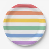 Regenboog Baby shower of Verjaardag Papieren Bordje (Voorkant)