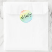 Regenboog Baby shower Oh BabyEnvelope Seal Favor T Ronde Sticker (Tas)