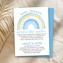 Regenboog Baby Shower Over de Afstand Jongens Blau