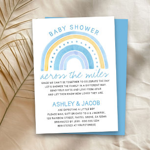 Regenboog Baby shower Over de Miles Boys Blauw Kaart