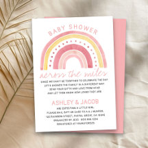 Regenboog Baby shower Over de Miles Meisjes Roze
