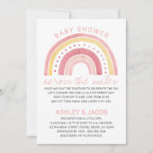 Regenboog Baby shower Over de Miles Meisjes Roze Kaart (Voorkant)