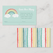 Regenboog Baby Shower Raadspel Informatiekaartje (Voorkant / Achterkant)