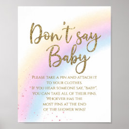 Regenboog Baby Shower Spel Zonder Baby Poster