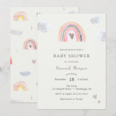 Regenboog baby shower uitnodiging (Voorkant / Achterkant)