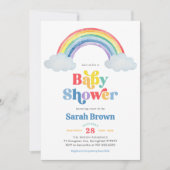 Regenboog Baby Shower Uitnodiging (Voorkant)