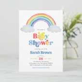 Regenboog Baby Shower Uitnodiging (Staand voorkant)