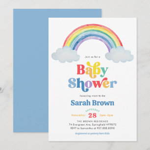 Regenboog Baby Shower Uitnodiging