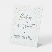 Regenboog Baby Sprinkle Treat Reclamebord Met Voetstuk (Voorkant)
