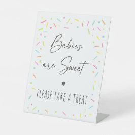 Regenboog Baby Sprinkle Treat Reclamebord Met Voetstuk
