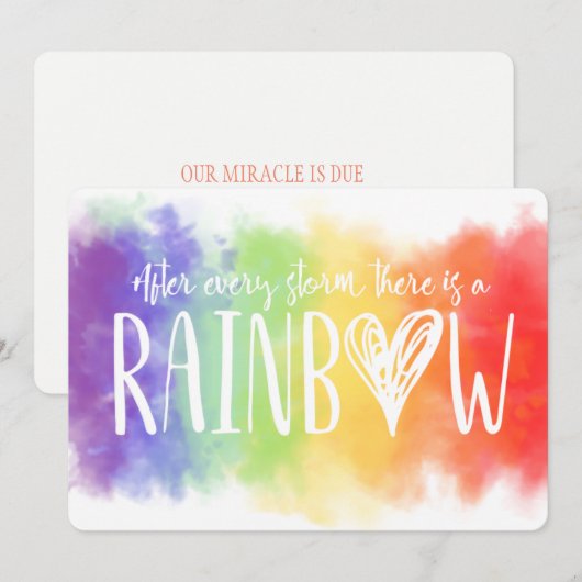Regenboog baby zwangerschap aankondigingskaart aankondiging (Voorkant / Achterkant)