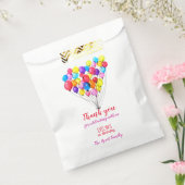 Regenboog BALLON Meisje 1e Verjaardag Roze Dank u Bedankzakje (Gezegeld)