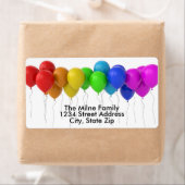Regenboog Ballonnen Adreslabel Etiket (Insitu)