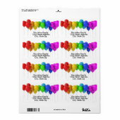 Regenboog Ballonnen Adreslabel Etiket (Full Sheet)