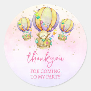 Regenboog Ballonnen Bedankt voor Komst Ronde Sticker