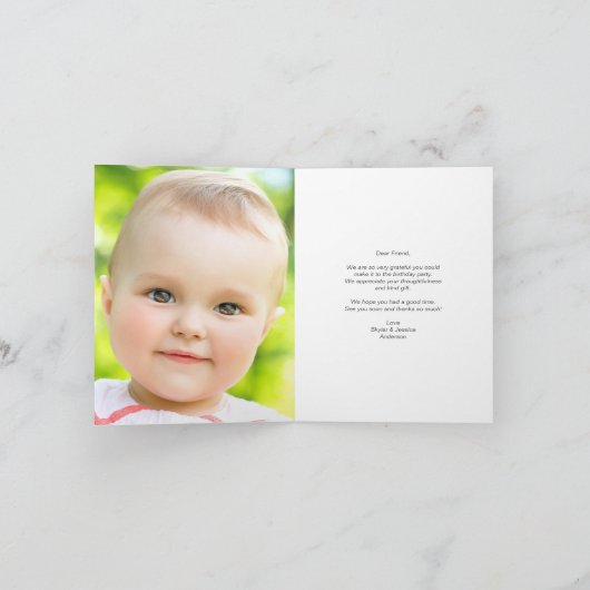 Regenboog & Ballonnen Verjaardag Bedankkaart (Binnen)