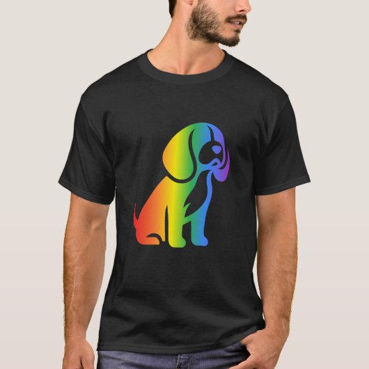 Regenboog Beagle Hond Liefhebbers T-shirt (Voorkant)