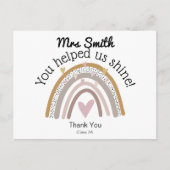 Regenboog bedank je leraar cadeau briefkaart (Voorkant)