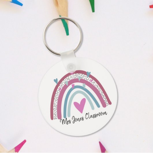 Regenboog bedank je leraar cadeau sleutelhanger