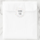 Regenboog bedankt Polka Dot Confetti Ronde Sticker (Tas)